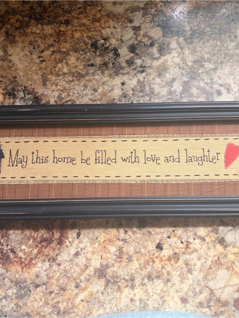 Rustic Black Framed Wall Sign - "May this home be filled with love and laughter"